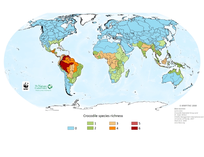 Crocodile species richness